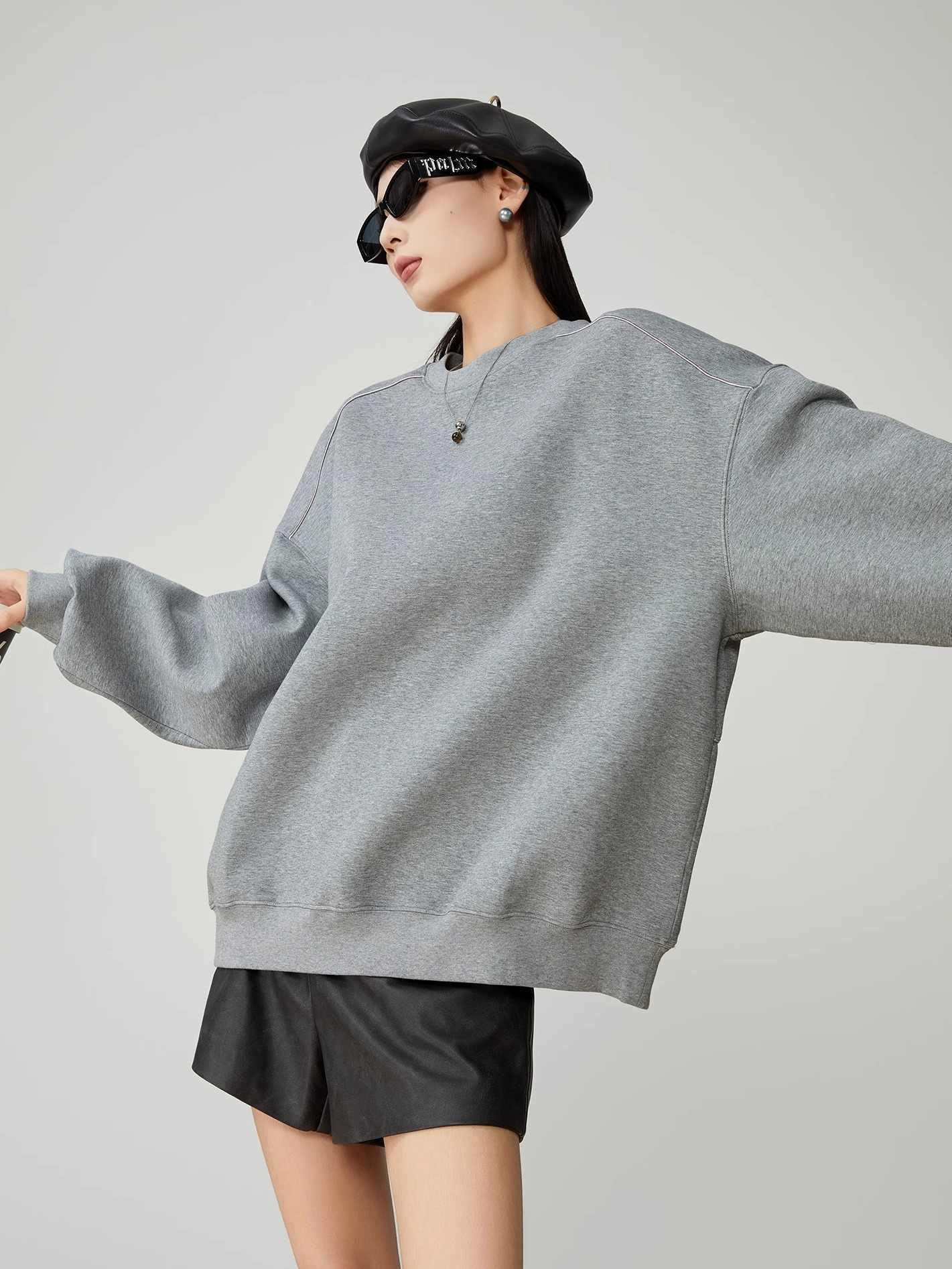 InkMist Gray Print Pullover