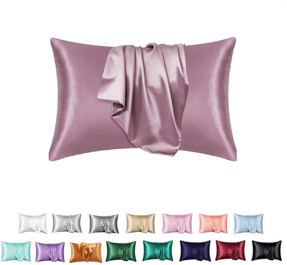 Silk-like Solid Color Pillowcase