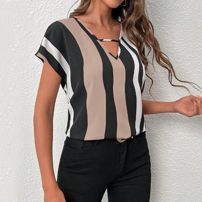 Coastline Striped V-Neck Pullover