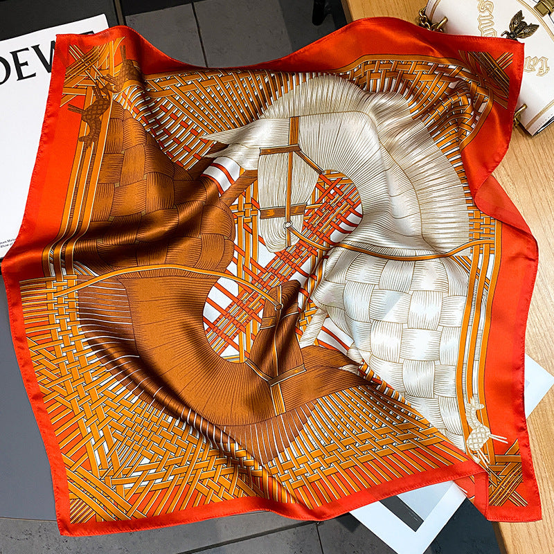 Women's Dual-use Air Conditioner Shawl  Silk Scarf
