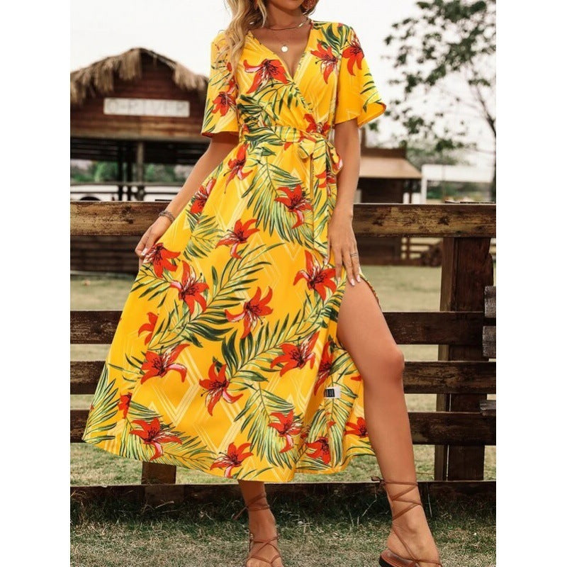 Solara Bloom V-Neck Maxi Dress