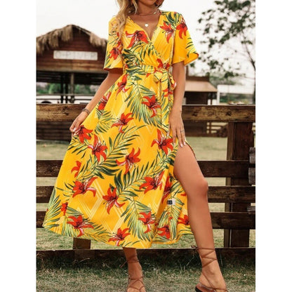 Solara Bloom V-Neck Maxi Dress