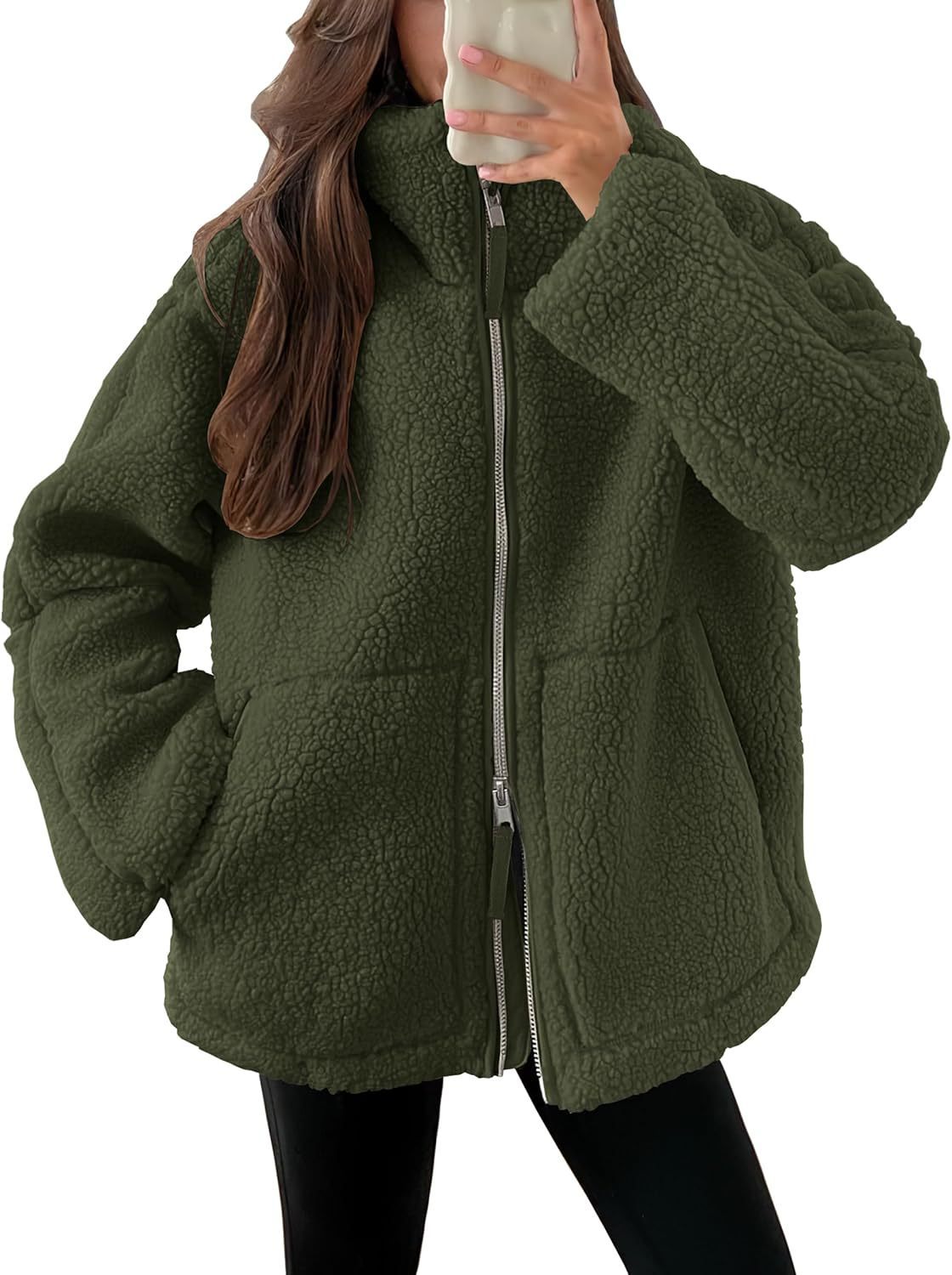 CozyLuxe Zip-Up Fleece Coat