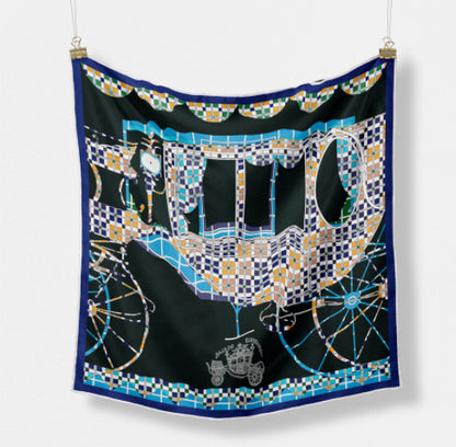 Fashion Simple Print Twill Versatile Temperament Silk Scarf