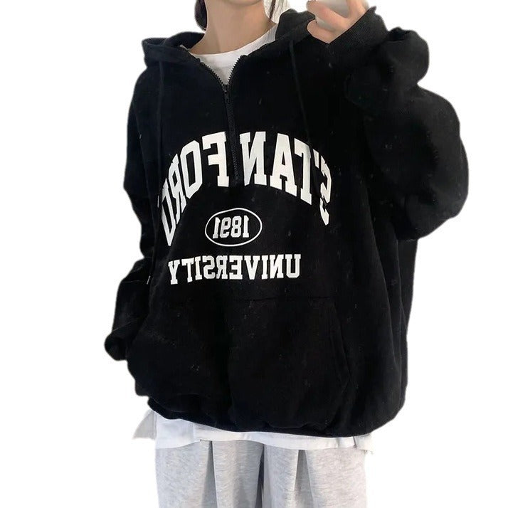 LetterEase Fleece Zip Sweater