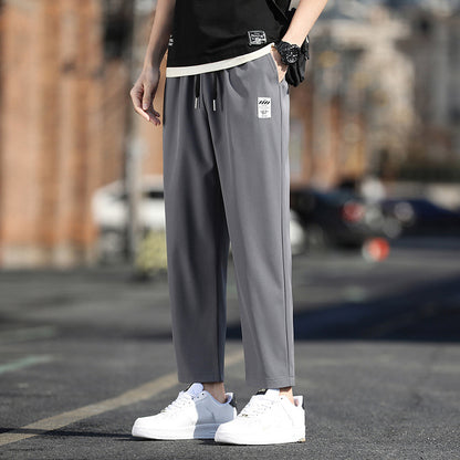 Ice Silk Pants Men's Summer Thin Loose