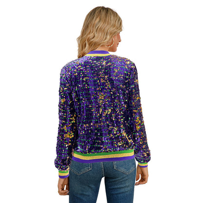 GlamLeague Sequin Baseball Jacket