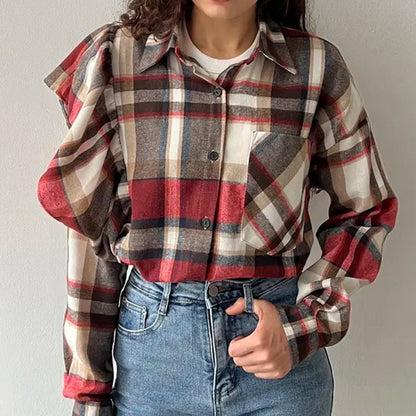 BriarCove Plaid Drape Shirt