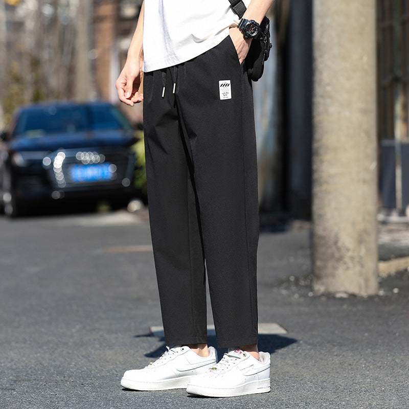 Ice Silk Pants Men's Summer Thin Loose
