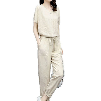 Élan Grace Cotton-Linen Co-Ord Set