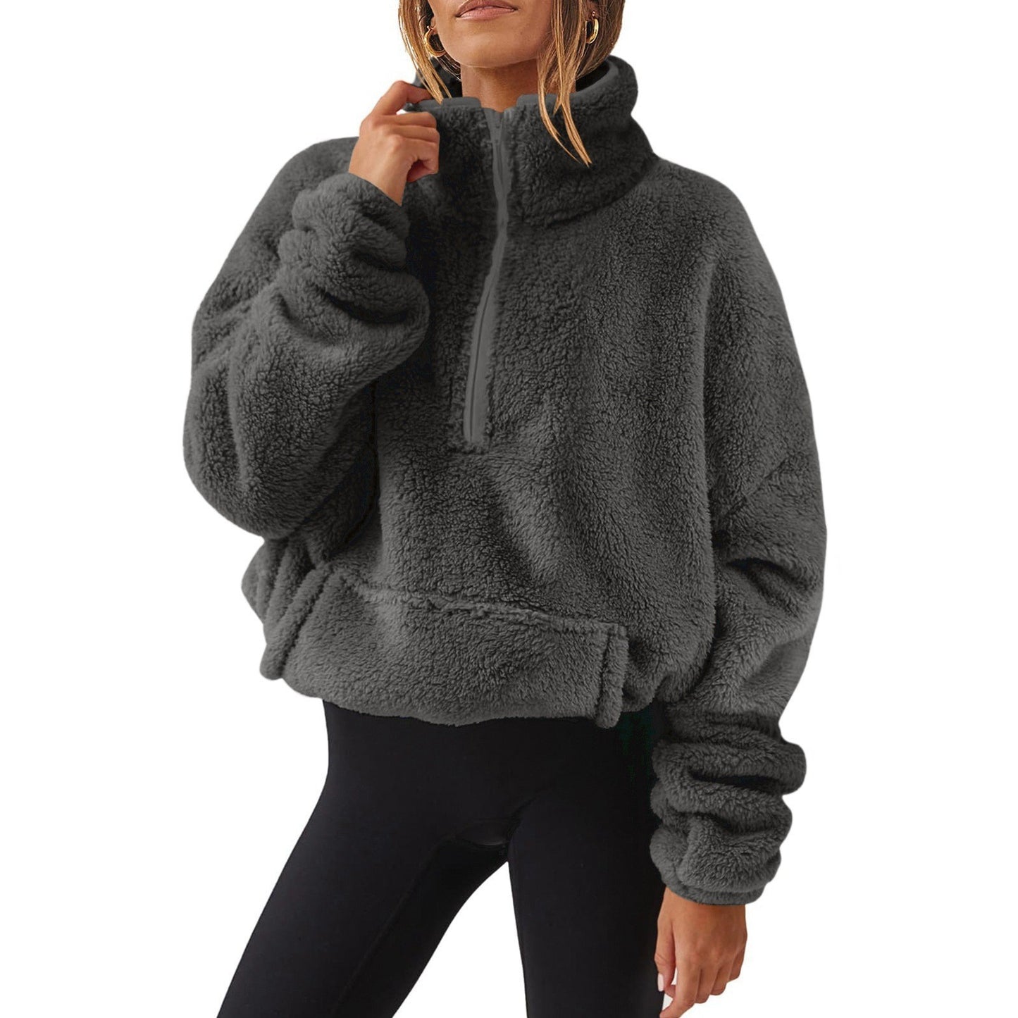 VelourEase Half-Zip Sweater