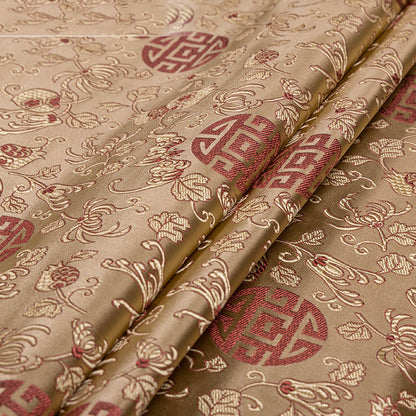 Silk Pomegranate Silk Fabric Mahogany