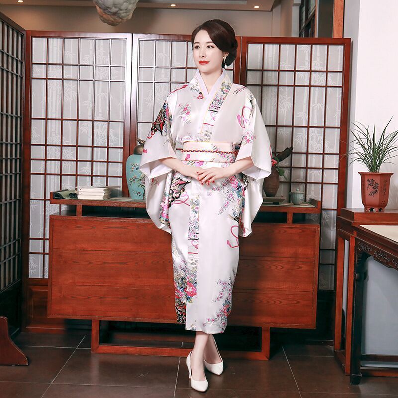 New Summer Silk Cherry Blossom Nightdress Home Wear