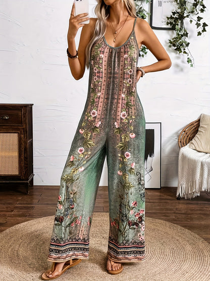 Tribal Printed Sleeve Jumpsuit