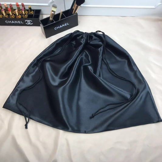 Black Silk Color Tie Pocket With Smooth Storage Bag