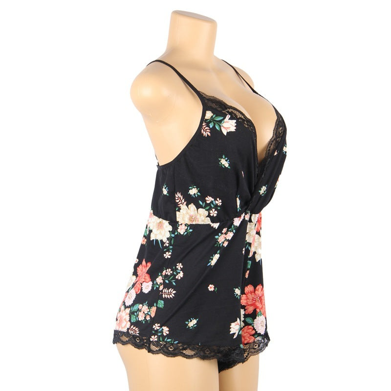Household Clothing Printed Milk Silk Sling Conjoined