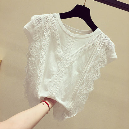 Hollow Lace Ice Silk Cotton Short Sleeves