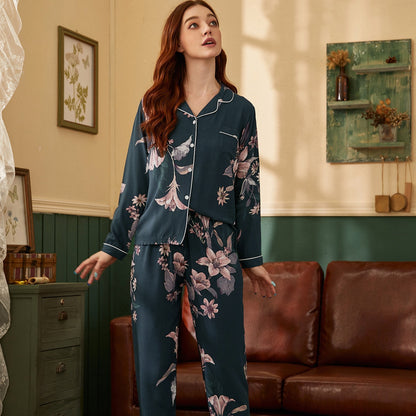 New Product Thin Cotton Silk Long-sleeved Trousers Home Service