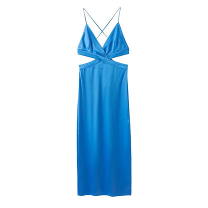 Silk Satin Texture Dress Fashionable Temperament Slim Casual Skirt