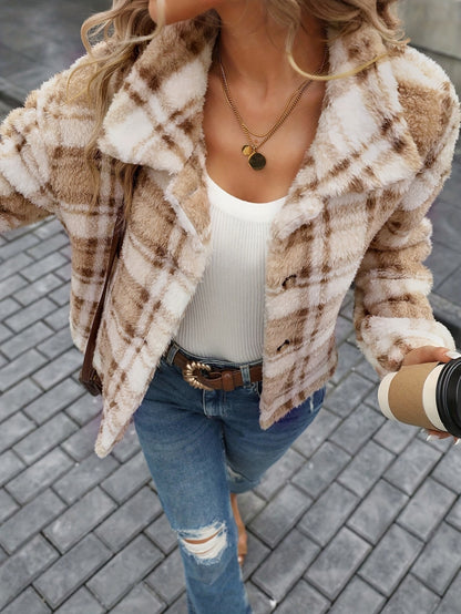 CozyHeritage Plaid Plush Coat
