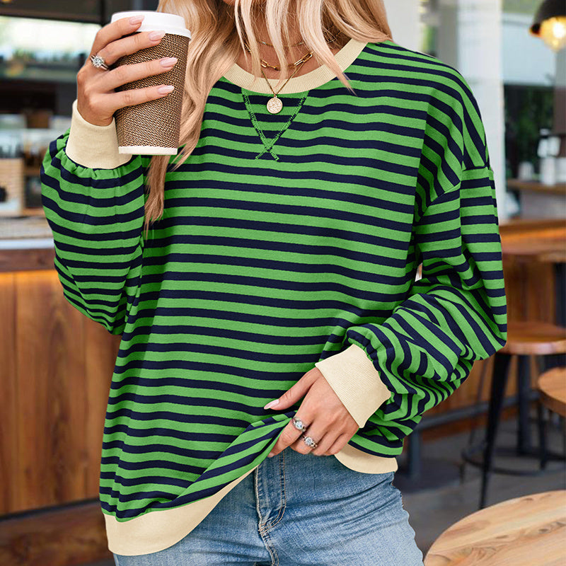 StripeEase Knit Sweatshirt