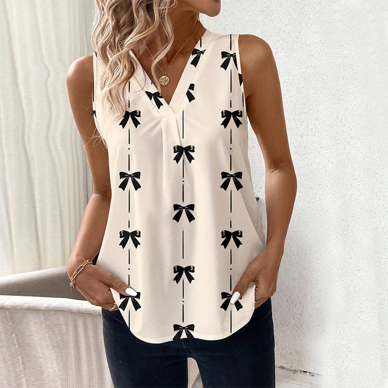 Bellavue Bow-Tied Sleeveless Blouse