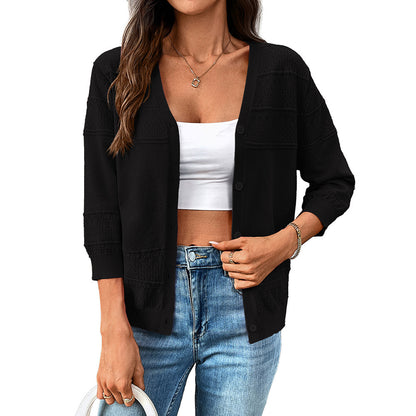 AirÉlan Hollow-Knit Cape Cardigan