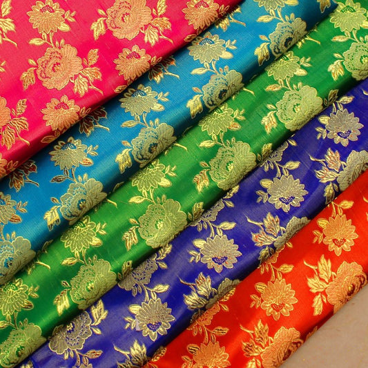 Ribbon Gold And Silver Silk Jacquard Cloth