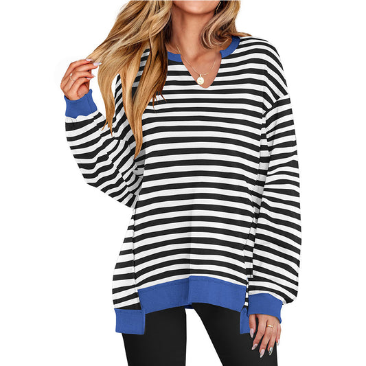 VivaStripe V-Neck Sweatshirt