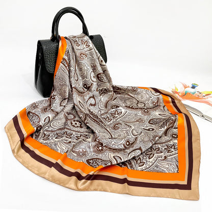 Spring And Autumn New 90cm Silk Scarf Silk Square