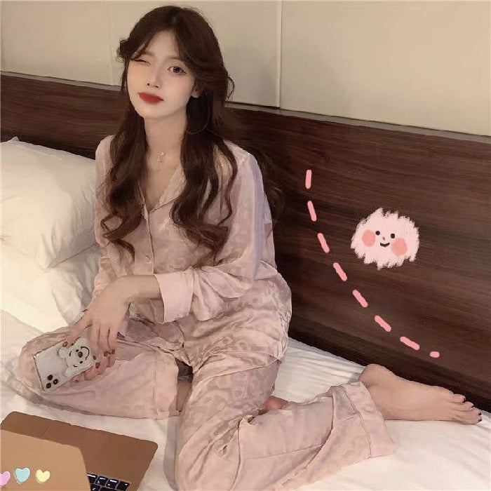 Women's High-end Ice Silk Pajama Set
