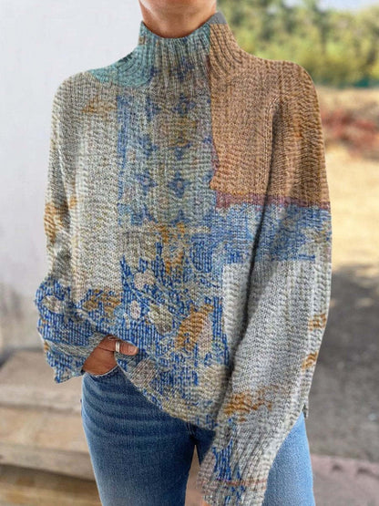 StripeSphere™ 3D Turtleneck Sweater