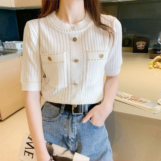 Ice Silk Round Neck Short Sleeve