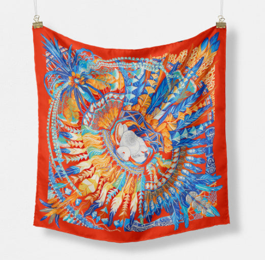 Fashion Simple Print Twill Versatile Temperament Silk Scarf