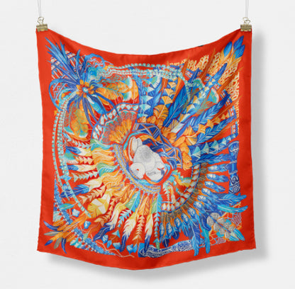 Fashion Simple Print Twill Versatile Temperament Silk Scarf