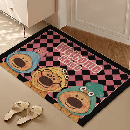 Striped Silk Ring Entrance Door Mat