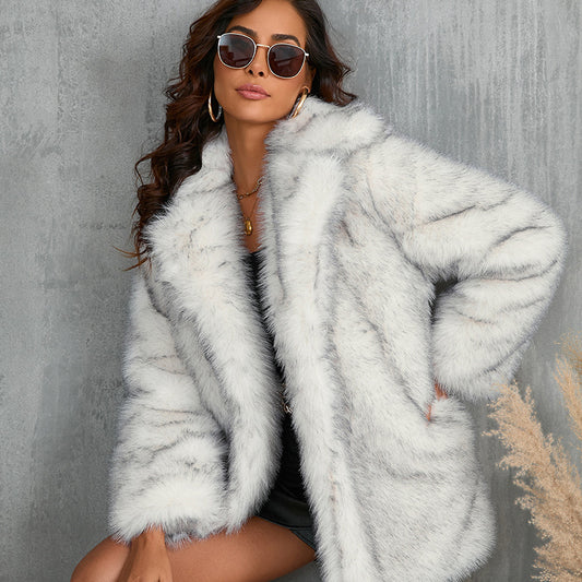 Toka Elegance Fur Collar Coat