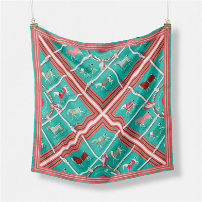 Fashion Simple Print Twill Versatile Temperament Silk Scarf