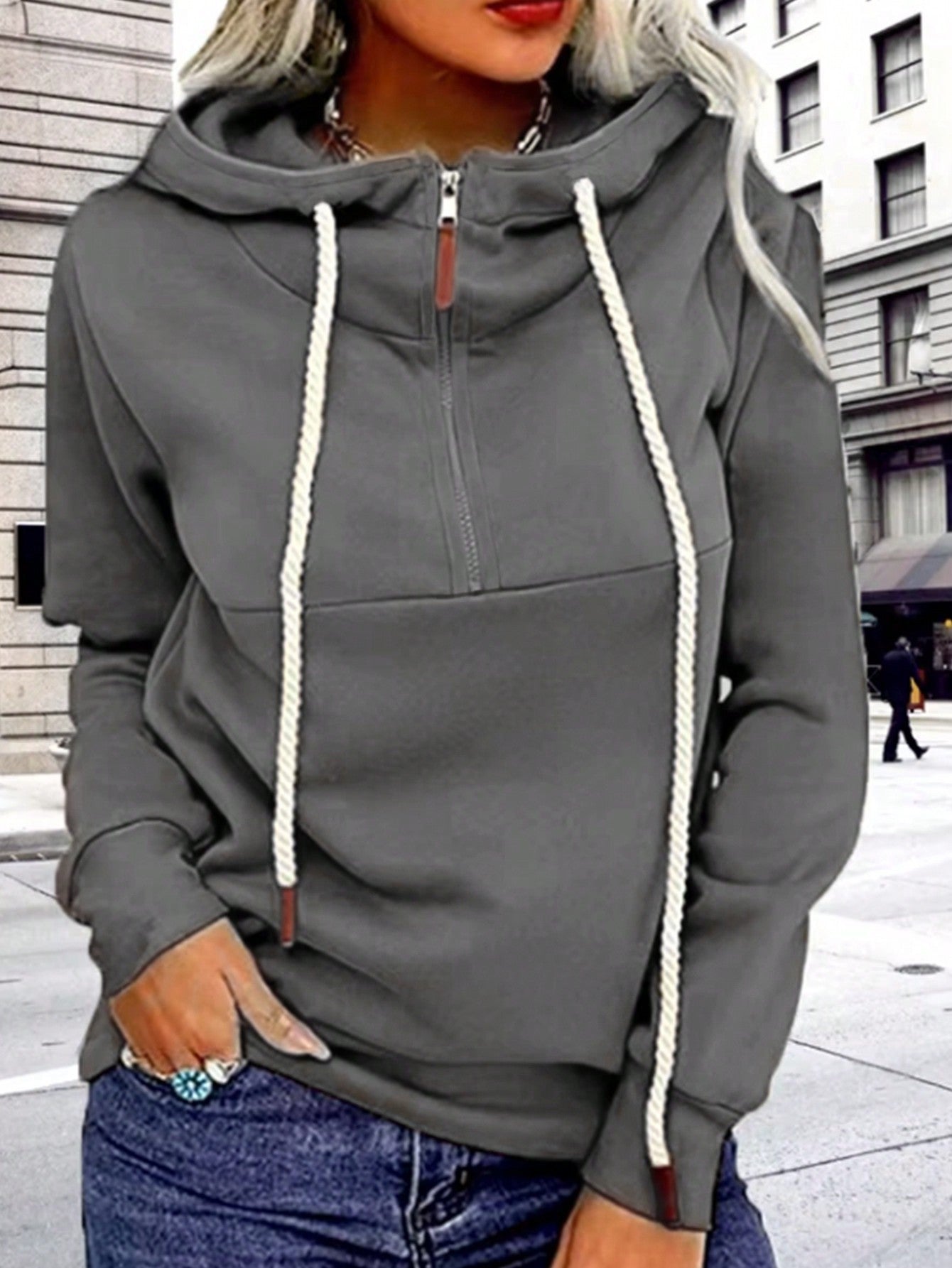 INAWLY SplitZip Luxe Hoodie