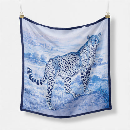 Fashion Simple Print Twill Versatile Temperament Silk Scarf