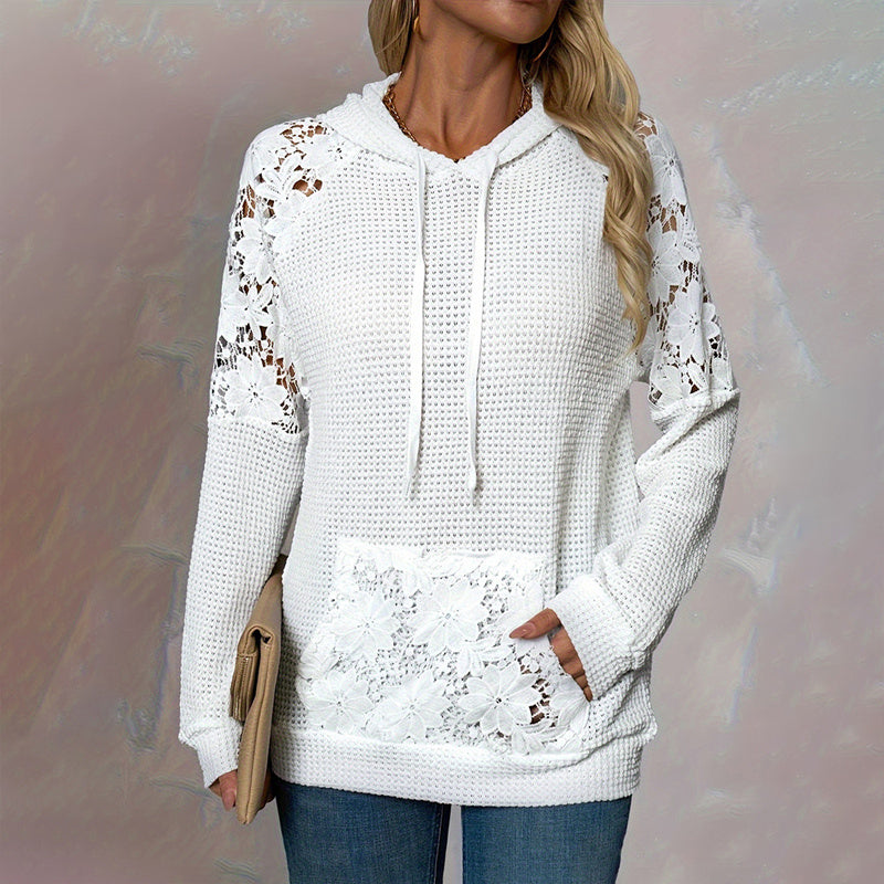 LaceAura Sheer Sleeve Hoodie