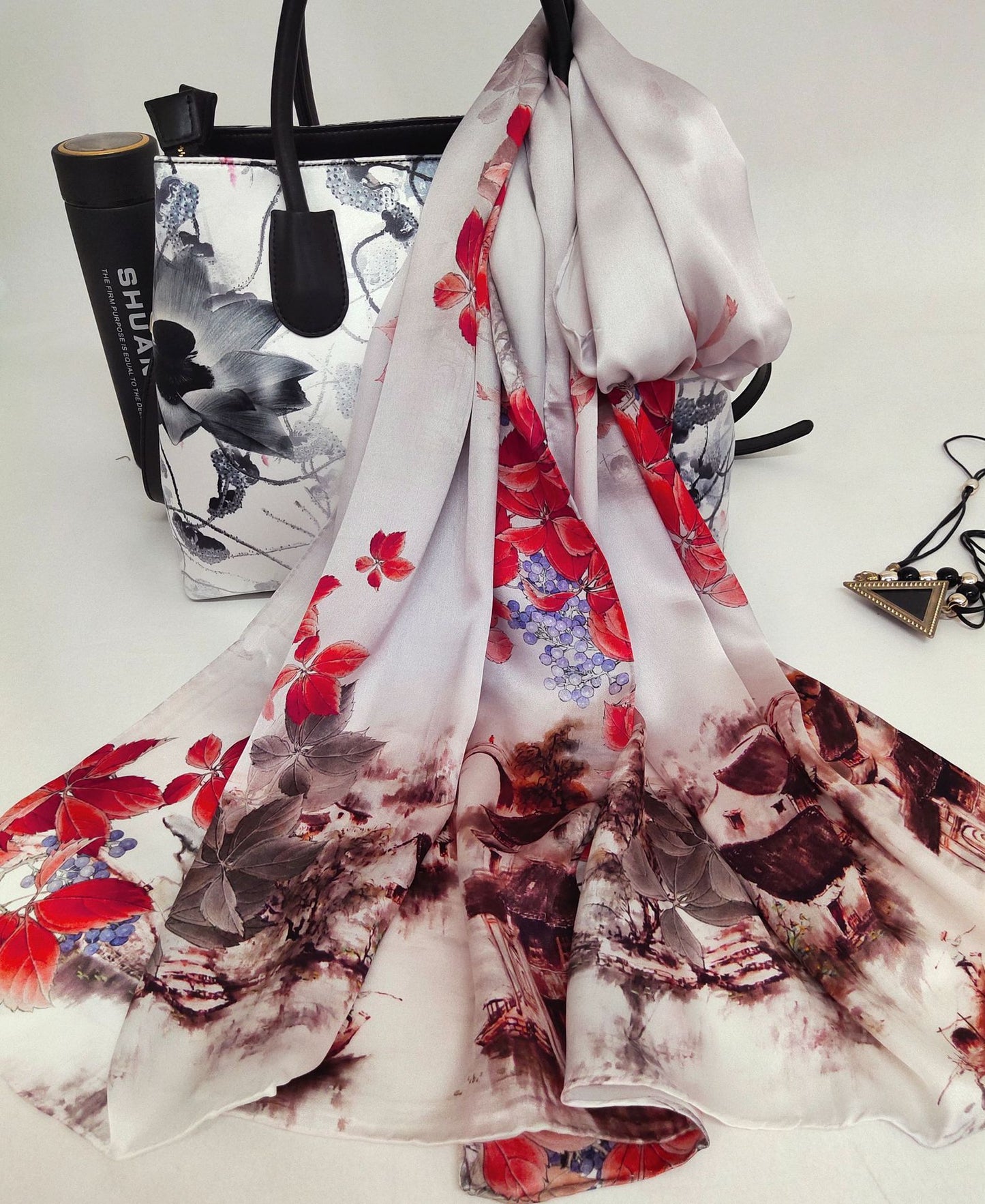 Ladies Fashion High-end Silk Scarf Shawl