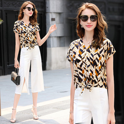 Silk shirt short sleeve