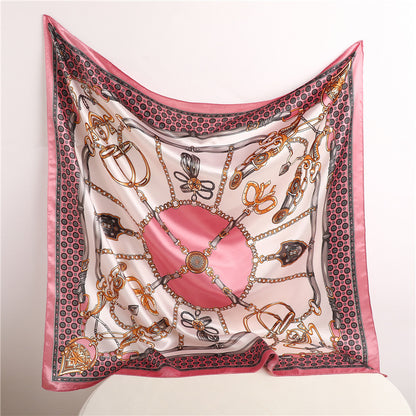Real Shot Silk Factory Wholesale Artificial Silk Satin Square 90x90cm Scarf
