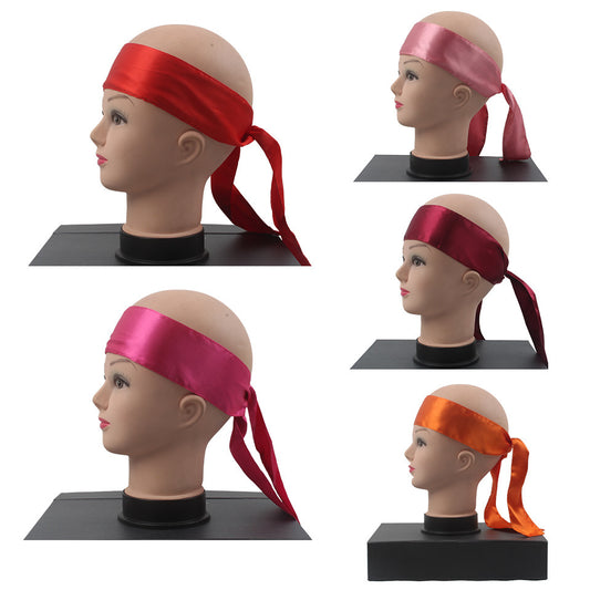 Wig, Turban, Satin Cloth, Long Scarf, Long Ribbon, Silk Hairband, Headband, Headband