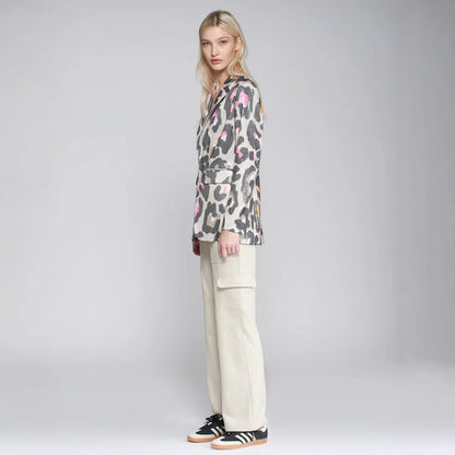 PrintElegance Slim V-Neck Jacket