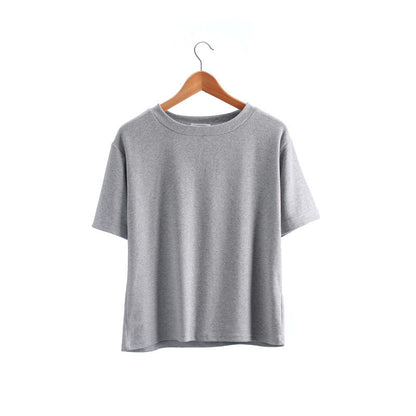 Milk Silk Basic Solid Color Short-sleeved T-shirt
