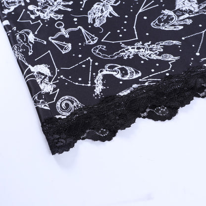 Black Sling Lace Cotton Silk Bodysuit