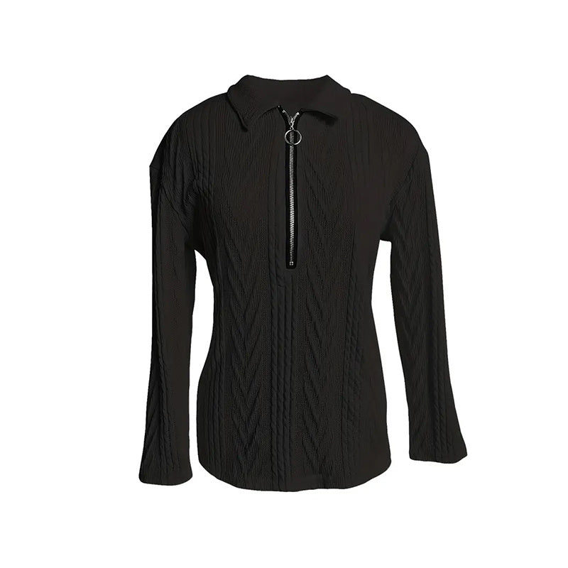 Velzora Zip Texture Top