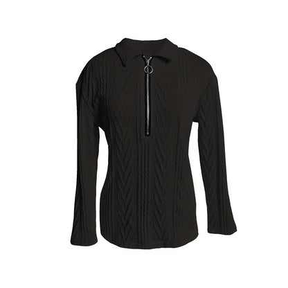 Velzora Zip Texture Top